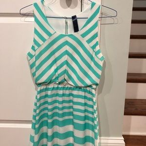 Turquoise/white dress